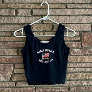 Navy Blue Brandy Melville esque tank top cropped